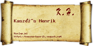 Kaszás Henrik névjegykártya