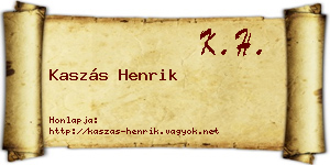 Kaszás Henrik névjegykártya